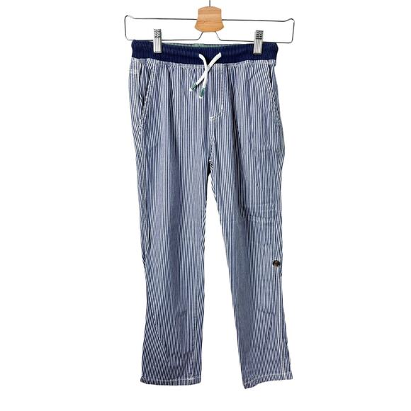 Mini Boden Blue Railroad Stripe Pants - Picture 1 of 4